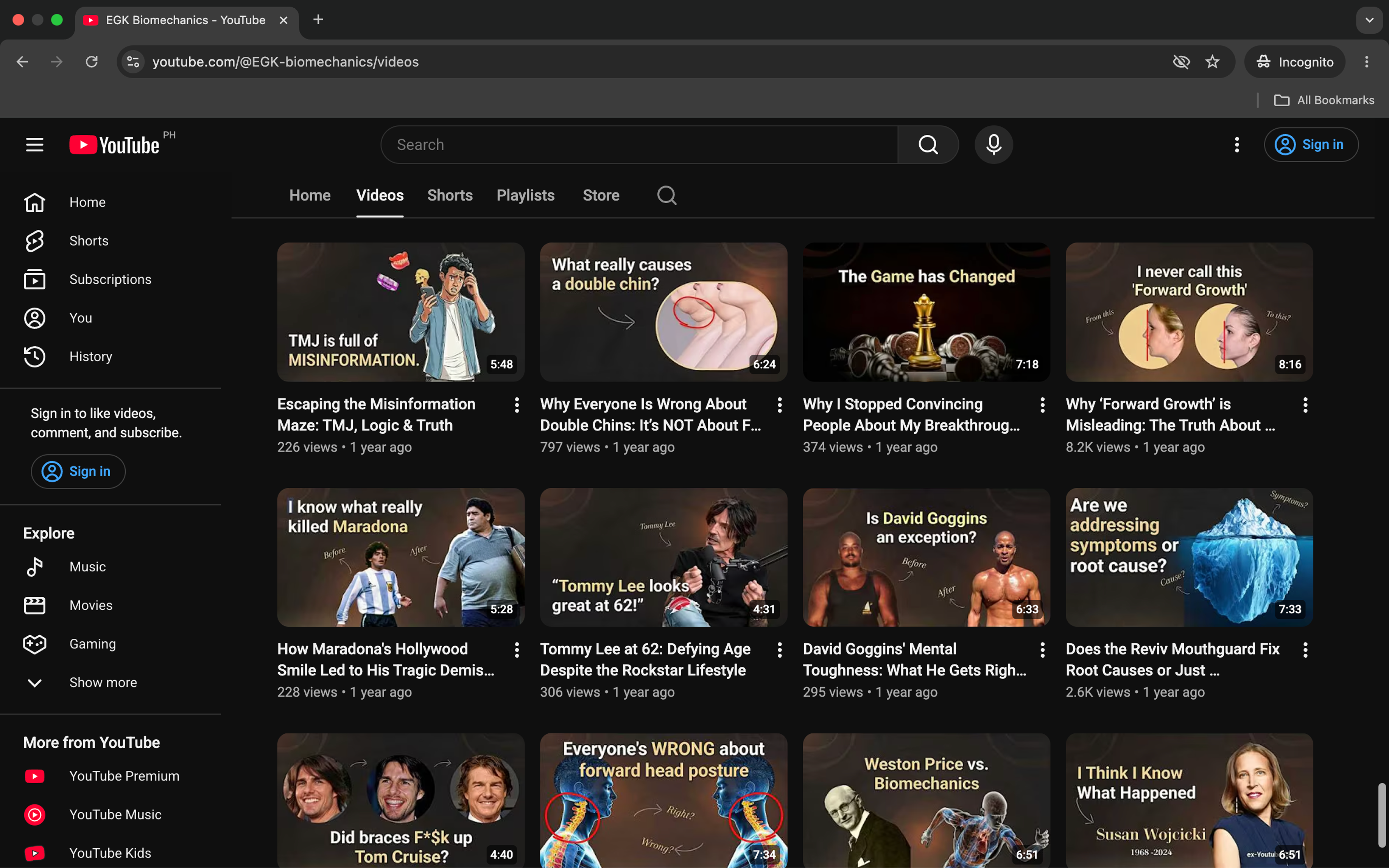 Actual YouTube screen using the Reviv thumbnail