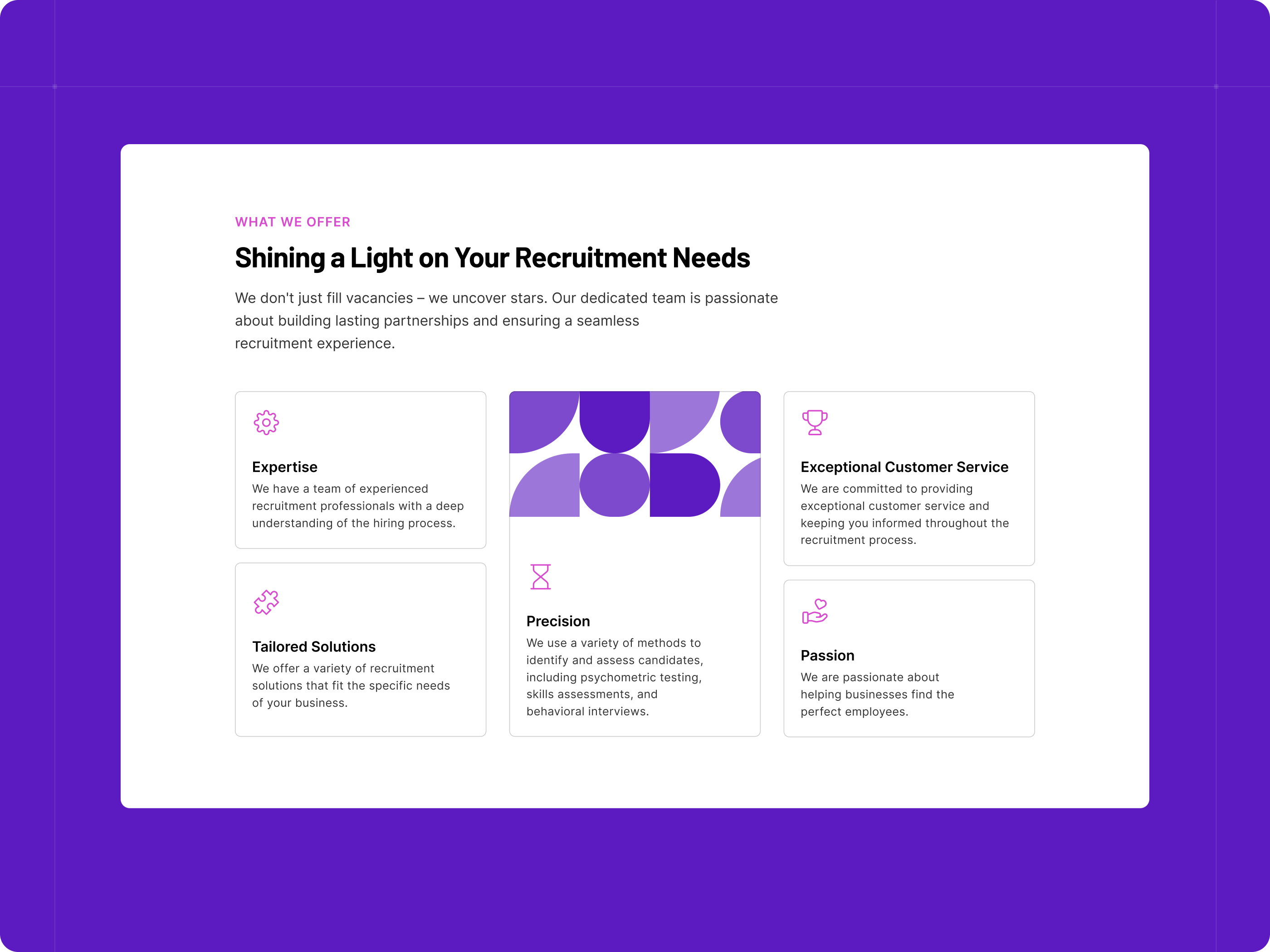 StarSeekr homepage — web, what we offer and recruitment process