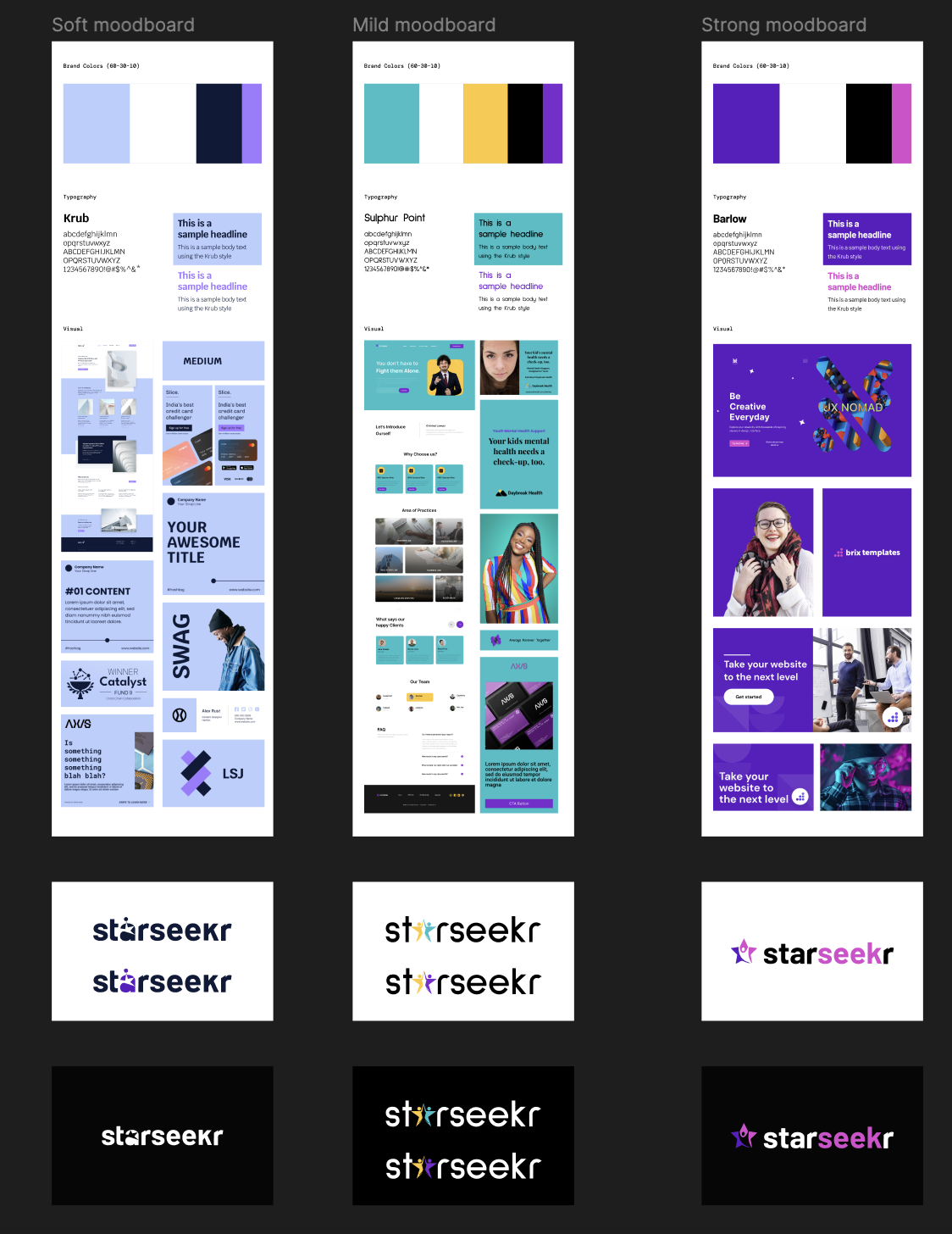 StarSeekr — Mild UI moodboard direction